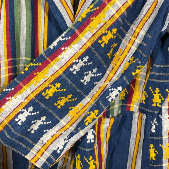 Vintage Handmade Rainbow Robot Blazer Stripe Dual Button - L - Picture 7 of 7